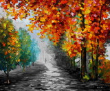 FALLING LEAVES  oil painting on canvas