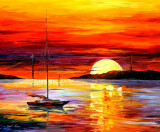 GOLDEN GATE BRIDGE BY THE SUNSET 72x48 (180cm x 120cm)  oil painting on canvas