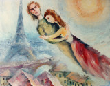 LOVERS IN PARIS  oil painting on canvas