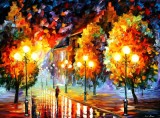 RAIN IN THE NIGHT CITY  oil painting on canvas