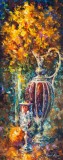 RED VASE  PALETTE KNIFE Oil Painting On Canvas By Leonid Afremov
