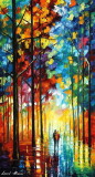 ROMANTIC DATE IN THE PARK  PALETTE KNIFE Oil Painting On Canvas By Leonid Afremov
