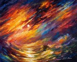 STORM THAT NEVER ENDS  PALETTE KNIFE Oil Painting On Canvas By Leonid Afremov