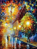STROLL UNDER THE MOON  oil painting on canvas
