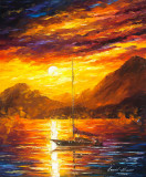 SUNSET ABOVE THE HILL  Original Oil Painting On Canvas By Leonid Afremov
