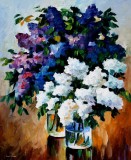 TWO SPRING COLORS  PALETTE KNIFE Oil Painting On Canvas By Leonid Afremov