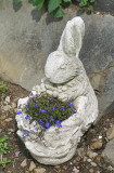 White rabbit sculpture.