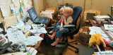 Watching Cartoons in Grandpa's Office