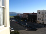 View from the front windows... of the water ... and the top of alcatraz :)