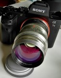 KMZ Jupiter 9, 85mm f/2, Leica M39 mount, 1968 (Zeiss Sonnar copy)