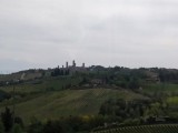 The Fattoria Poggio Alloro- Farm and Vineyard in the Chianti wine region-View of San Gimignano as we left the Farm