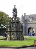 Forecourt fountain- a 19th-century replica of the 16th-century fountain at Linlithgow Palace