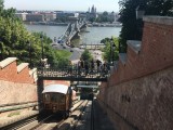 Taking the funicular up to Buda Castle