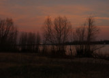 Winter on the Mississippi River at Dusk