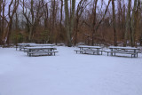 Tables in snow