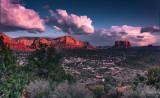 red rock country at sunset