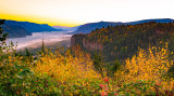 rising sun at Colombia River Gorge