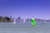 green sail boat at SF bay area