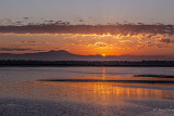 before sunrise at Santa Ana mountians viewd at Bolsa Chica Wetlands