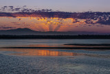 before sunrise at Santa Ana mountians viewd at Bolsa Chica Wetlands
