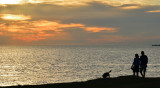 Walking the dog with the promise of the sunset to come.