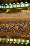 Beach hut reflections. Langland Bay, Gower.