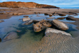 Ripples in the sand.