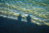 Our shadow in Swansea Bay.