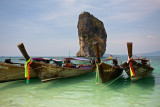 Poda Island: Long-tail Boats / Limestone Cliff