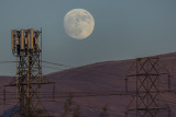 11/28/2020  Waxing Gibbous Moon with cell site mounted above a transmission tower