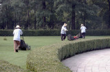 Tai Chi for mowers, near the Stele Pavillion