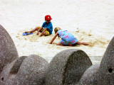 Beach scene with sculpture, Tamarama