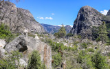 Hetch Hetchy Dome (left) and Kolana Rock (right) in the Hetch Hetchy Valley of Yosemite NP