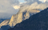Clouds envelop Half Dome as viewed from the Tunnel View in Yosemite National Park