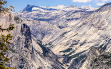 Tenaya Peak (10,700 ft.), Tresidder Peak, the Echo Peaks (11,040 ft.) and the granite Yosemite Valley in Yosemite National Park