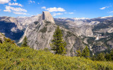 Yosemite Valley and Nevada and Vernal Falls as seen from Glacier Point in Yosemite National Park