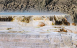 Upper Terrace view of Canary Spring at Mammoth Hot Springs in Yellowstone National Park