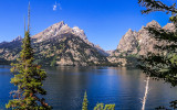 The Grand Teton Range across Jenny Lake from the Jenny Lake Overlook in Grand Teton National Park