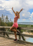 French Girl (Eiffel-Spectacularus of the Pretentiousness-Period) in the Norris Geyser Basin in Yellowstone National Park