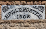 Sign on the façade of the Porter Brothers supply store in the Rhyolite Historic Townsite