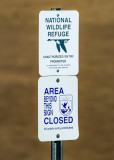 Signs marking the boundary of the park in Hanford Reach National Monument