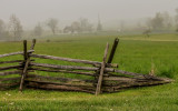 Landscape in the fog in Gettysburg NMP