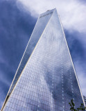 Looking up at One World Trade Center, the Freedom Tower, in New York City