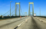 The Delaware Memorial Bridge over the Delaware River in Philadelphia