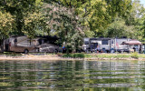 RVs, mine and David and Debs, in Chester Frost RV Park from the waters of Chickamauga Lake