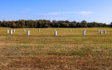 Markers in postholes on the plaza in Poverty Point NM