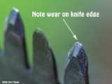 Wear on knife edge after test