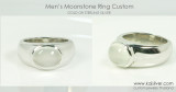 Mens Silver Ring With Moonstone