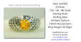 Mens Silver Ring, Custom Made Citrine Ring For Men 