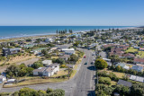otaki beach aerial - looking along Tasman Road towards the beach and surf club